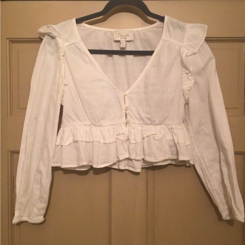 Cleobella White Ruffle Blouse - Picture 4 of 9